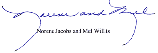 Norene Jacobs and Mel Willits